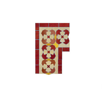 Mosaic House Moroccan tile Mshita Corner 11-7-4-16 Rust,   Red,   Beige,   Gold, ochre   solid zellige, mosaic, zellij, border, glaze, intricate, traditional 